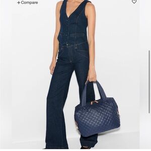 MZ WALLACE large navy Sutton tote